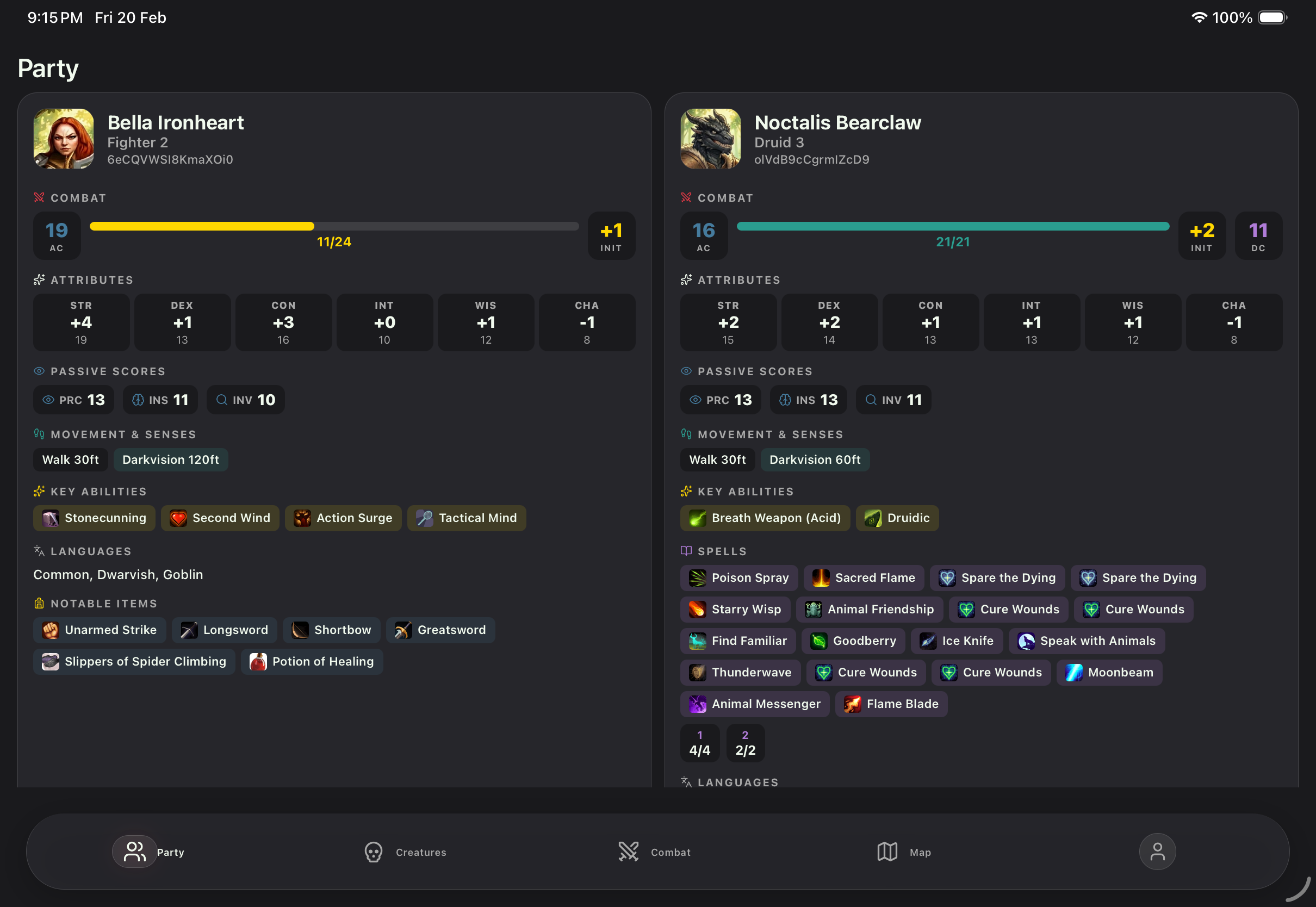 PocketScroll map view on tablet